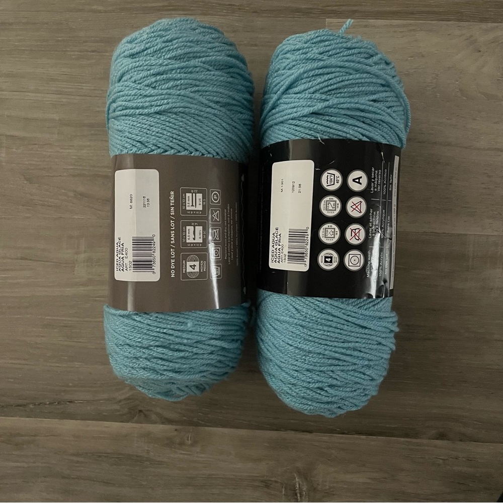 NWT Set of 7 Skeins Red Heart With Love Yarn (Aran/Papaya/Iced Aqua/True Blue) - Picture 6 of 12